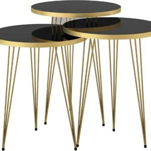 1 Pcs / Set of 3 Round Coffee Table HIGH Gloss Nesting End Tables