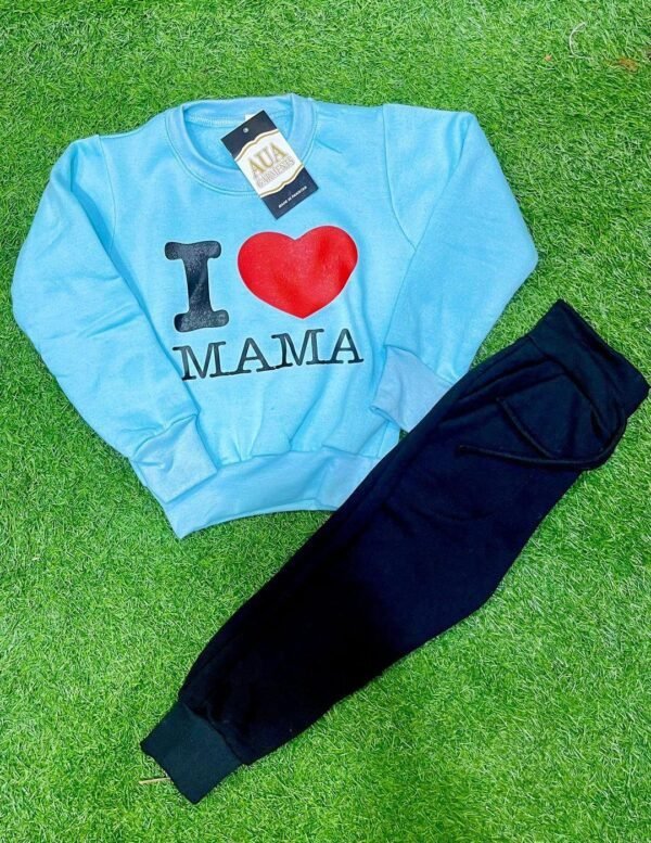 2 pcs childrens fleece printed sweatshirt tracksuit