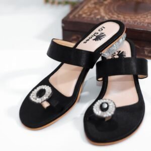 Womens fancy kholapuri Chappal - Black