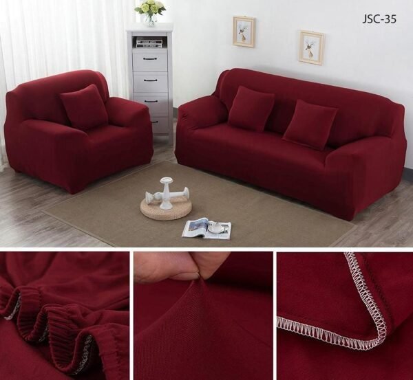 5 Seater Lycra Plain Sofa Cover