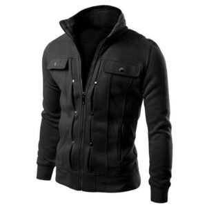 Black Fleece Jacket For Men-Mexican-Inspired Fashion