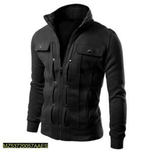 Black Fleece Jacket For Men-Mexican-Inspired Fashion